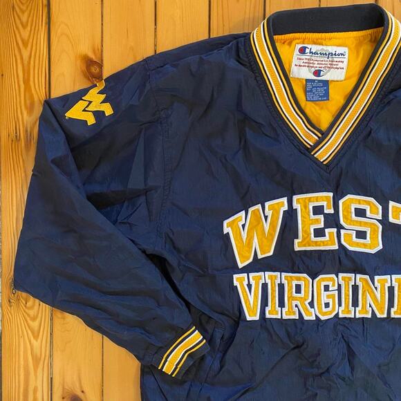 Vintage 1980s West Virginia WVU Mountaineers Champion Pullover Windbreaker M - Picture 2 of 5